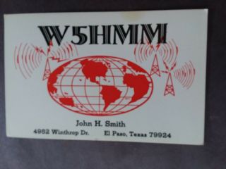 El Paso,  Texas - W5hmm - John H.  Smith - 1972 - Qsl