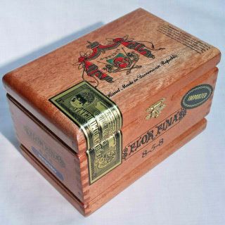 Arturo Fuente Flor Fina 8 - 5 - 8 Handmade Empty Wood Cigar Box Treasure Chest Stash
