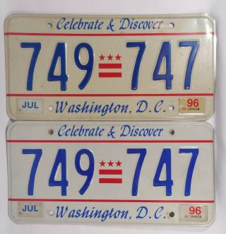 Washington Dc License Plate Pair