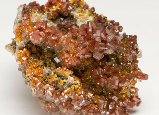 Fine Mineral Specimen Vanadinite With Calcite - San Carlos Mine,  Mexico - Crystals