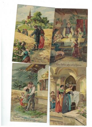 Postcards,  The Lords Prayer In 8 Embossed Cards