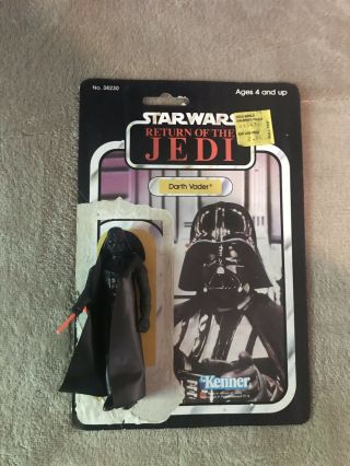 1983 Kenner Darth Vader Star Wars Return Of The Jedi Action Figure With Cardback