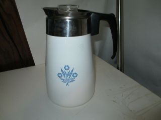 Vintage Corning Ware Blue Cornflower 9 Cup Drip Coffee Pot