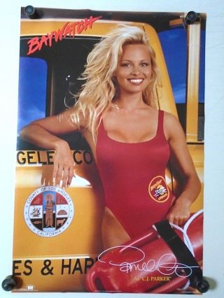 Pam Anderson - Baywatch 2558 - Orig.  Vintage Poster - Exc.  Cond.  / 23 X 35 "