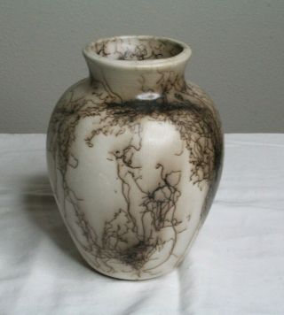 Native American Horse Hair Vase Pot Signed L Vail Navajo Hand Crafted