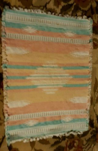 Vintage Small Navago Native American Indian Small Rug 18 " X 12 " Inch