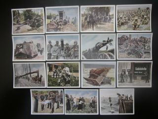 15 German Cigarette Cards Of World War 1,  Issued In 1937,  6/9