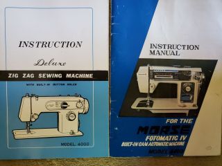 Instruction Manuals For The Morse Sewing Machine Models 4000 And 4400
