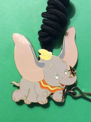 Disney Cast Member Exclusive Dumbo With Feather Lanyard Bolo