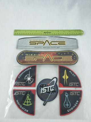 Disney World Epcot Mission Space Ride Patches 6 Iron On Patch Set Rare