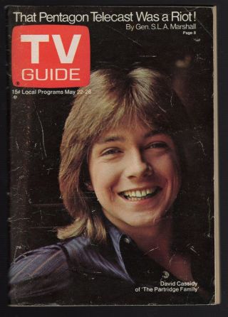 1971 Detroit - Michigan State Tv Guide David Cassidy The Partridge Family