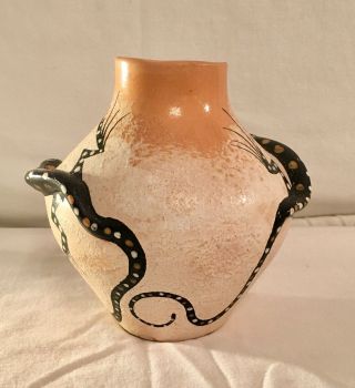 Native American Pueblo Hopi Pottery Jar Lizard Design Vintage Signed Native Art 3