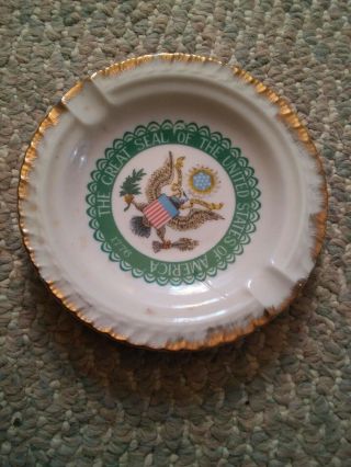 000 The Great Seal Of The United States Porcelain Ashtray Made In Japan
