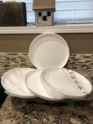 Tupperware Round Party Plates - Set Of 4 - White -