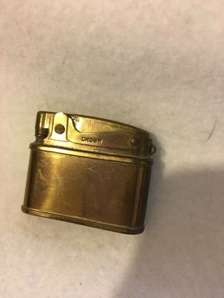 Vintage Lighter Crown Design Reg’d Small Gold Tone Not Working??/ Japan