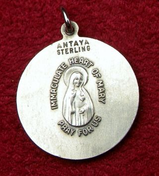 Vintage Old Testament Tobit & Archangel Raphael Sterling Silver Rosary Medal 2