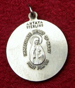 Vintage Old Testament Tobit & Archangel Raphael Sterling Silver Rosary Medal 7