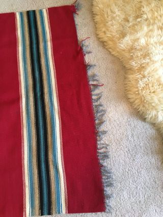Vintage Chimayo Blanket Textile Red “70 X 35 2