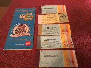 Vintage 1976 The Complete Guide To Walt Disney World Brochure And Ticket Books