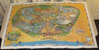Vintage 1966 Walt Disney Disneyland Poster Map Guide Tomorrowland 44x30