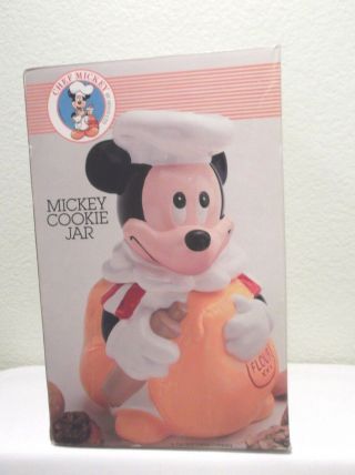 Disney Baker Mickey Chef Hat Vintage Cookie Jar By Hoan Ltd - Orig Box
