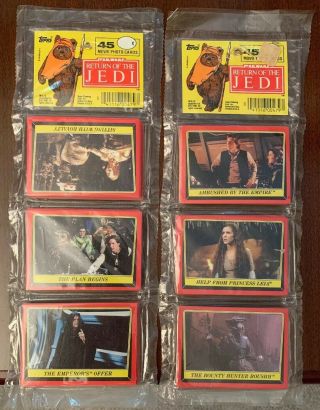 (2) Vintage 1983 - Star Wars Vi - Return Of The Jedi - Topps Trading Cards Rack Packs