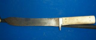 Vintage Antique Russell Green River Carbon Steel Butcher Knife Handguard