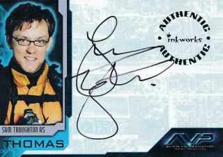 Inkworks Alien Vs Predator Autograph Card Sam Troughton A3