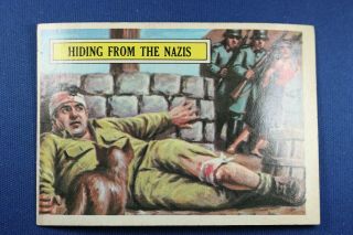 1965 Topps Battle Cards - 9 Hiding From The Germans - Vg
