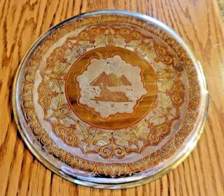 Egypt Wall Art Metal Round Plate Of The Pyramids Sphinx Vintage