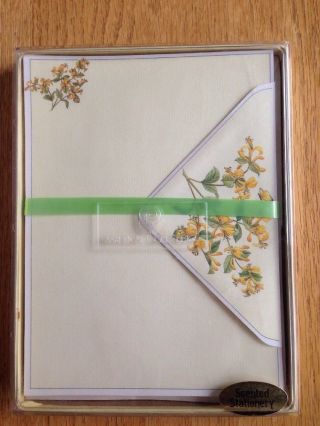Vintage 70s American Greetings Scented Yellow Floral Stationery & Envelopes Nib