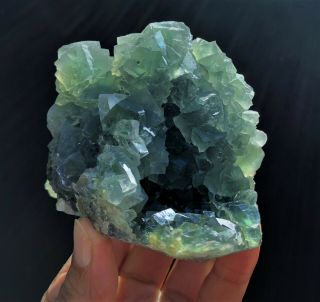 Bright Green Fluorite Crystal Mineral Display Specimen