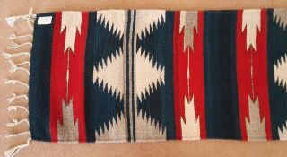 ZAPOTEC INDIAN TABLE RUNNER,  RUG,  Back Strap Hand Loomed,  82 