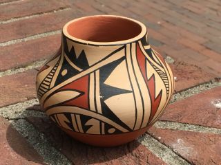 Old Antique Jemez Native American Pueblo Indian Pottery Vase Signed