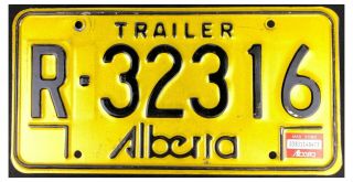 Alberta Canada 1983 Trailer License Plate R - 32316