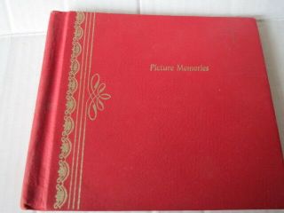 Vintage Mcm Picture Memories Small Red Photo Album 6 2 - Sided Insert Pages Neat