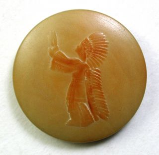 Bb Vintage Embossed Vegetable Ivory Tagua Nut Button Native American 7/8 "