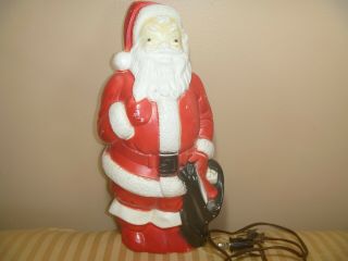 Vintage Empire Plastic Lighted Santa Claus Christmas Blow Mold 13 Inch 1968