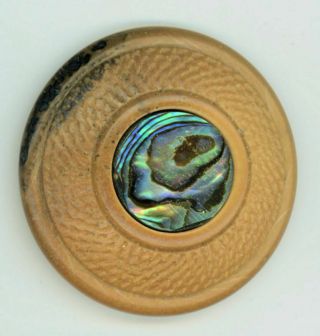 Abalone Center In Carved Vegetable Ivory Button By Bob Benson Self 4 Way Shank