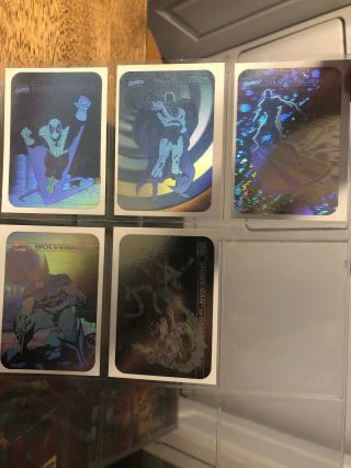Marvel Universe Series 1 1990 Impel Set Of 5 Hologram Chase Cards Mh1 - Mh5