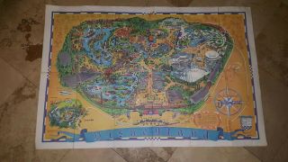 Vintage Walt Disney Disneyland Park Map 1968 Authentic Folded