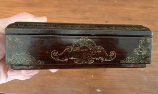 Stunning Vintage Hand Painted Russian Lacquer Box w/ Man,  Woman & Horse 7 