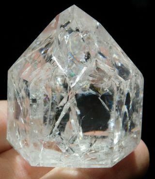 A Very Translucent Polished Fire And Ice Quartz Crystal From Brazil 93.  3gr E