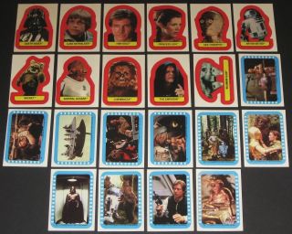 Star Wars - Jedi Series 2 - Complete Card Sticker Set (22) - 1983 Topps - Nm