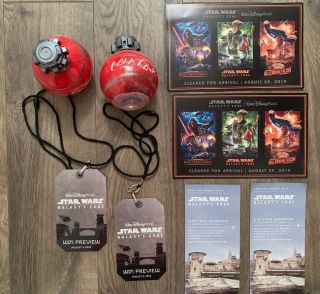 Disney World Star Wars Galaxy’s Edge Preview Landyard Mini Posters Coke Bottles