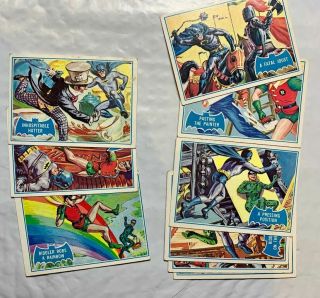9 Different 1966 Batman B Cards 27,  34,  36 - 39,  & 42 - 44 All
