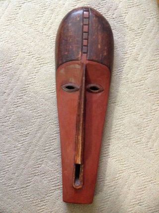 Vintage African Art Fang Mask Songye Hand Carved Hard Wood Large 24 " Wall Hanger