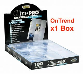 Ultra Pro Platinum Trading Card 9 Pocket Sleeves Box 100 Pages Pokemon