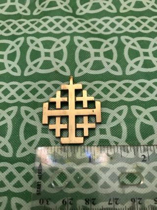 Signed Tsg Jerusalem Crusader Cross Necklace Pendant