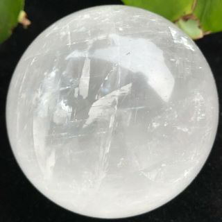 Natural White Calcite Crystal Sphere Ball Quartz Healing Collectible 254g B424